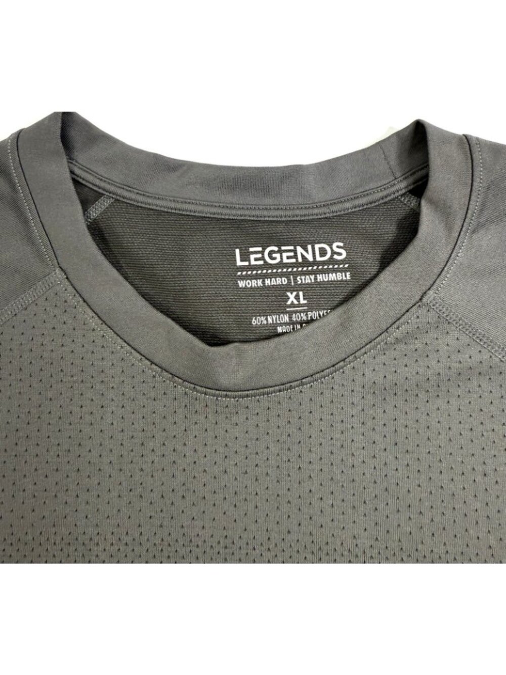 Legends Mens Shirt Size XL Short Sleeve Performance Lightweight Gym Running Gray - Picture 7 of 9